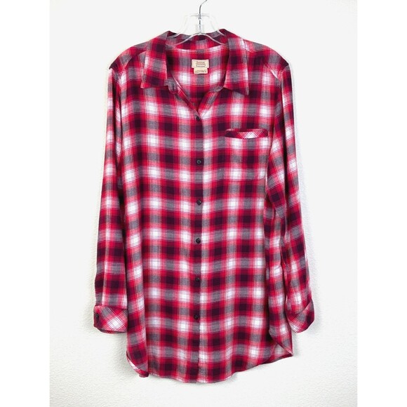 Boston Traders Women's Flannel Shirt Size L Red Plaid Cabin Soft Outdoor - Picture 1 of 9